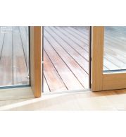 Unilux Lift and Slide Aluminium Wood Sliding Door, 32mm Glass, 8mm frame, High Security Multi-point locking system.